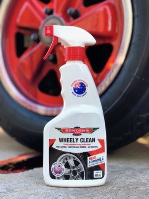 Cleaning heavy brake dusted wheels easily and safely.